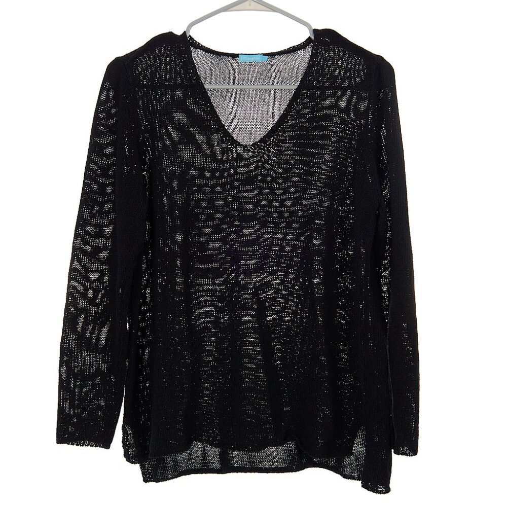 J. McLaughlin Ludlow Sweater V Neck in Black Women's Large